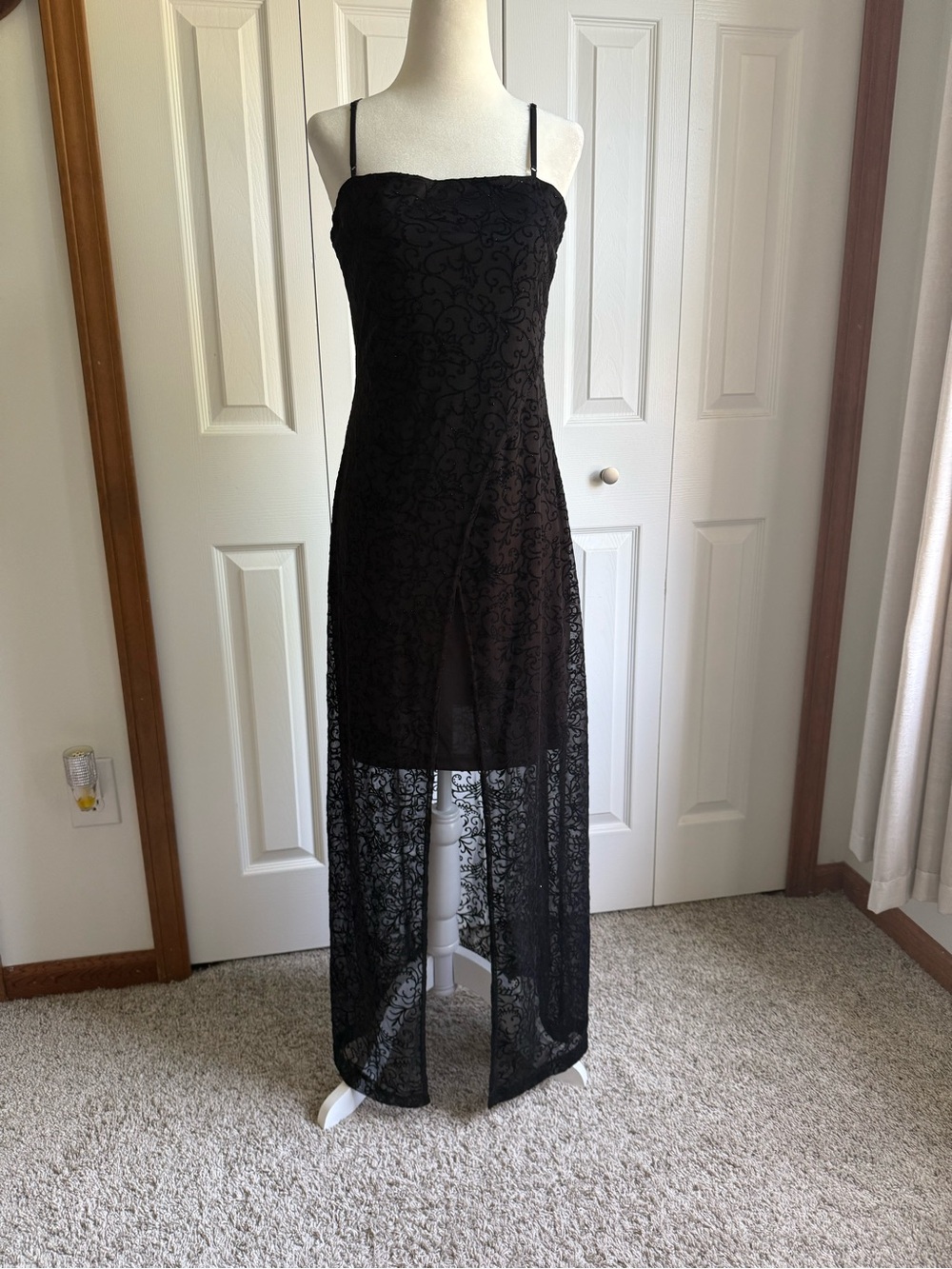 Vintage 90s Y2K whimsygoth sparkly sheer maxi dress size M by Next Up